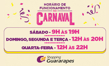 Nesse Carnaval funcionaremos em horário especial!